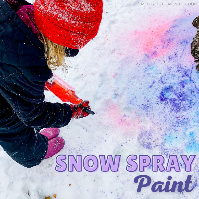 Colourful Snow Spray Paint - Messy Little Monster